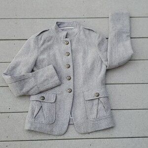 Banana Republic Women's Wool Blend Mock Neck Military Blazer Jacket Size 4